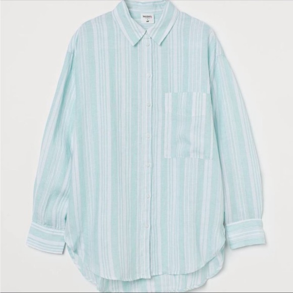 Lem Lem H&M Linen Button Down EUC - Picture 1 of 9